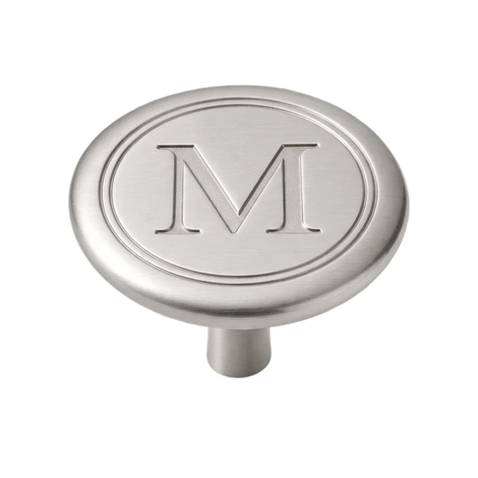 Signet knob in satin stainless
