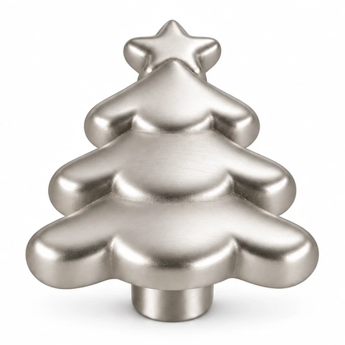 Fir Tree knob in satin stainless